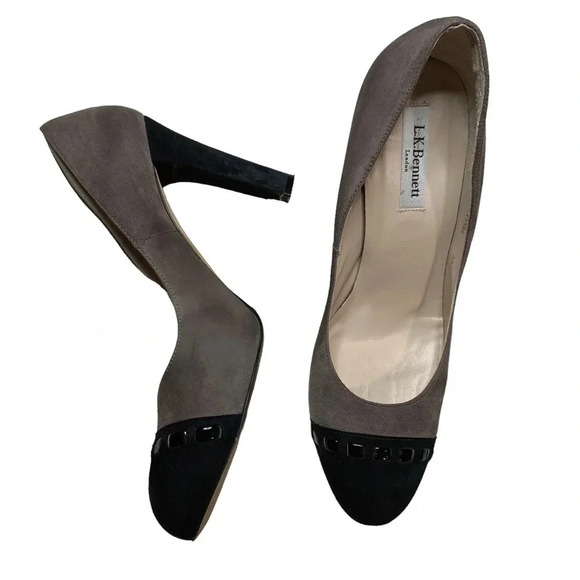 LK Bennett London 2 Color Tone Heel 4in Size 9.5 - Picture 1 of 8